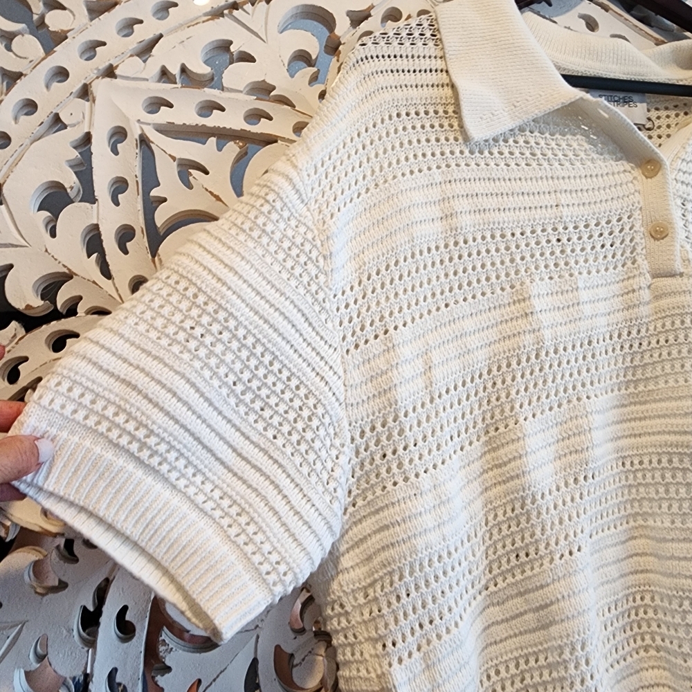 STITCHES & STRIPES REVOLVE TAYLIN POLO IN CHALK COLOR WOMENS SIZE XL NWOT - Picture 7 of 15